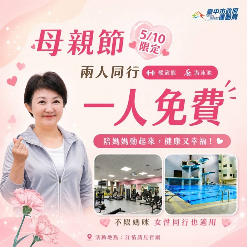  溫馨五月天！ 5/10母親節帶媽咪至台中國運中心 顧健康也享好康