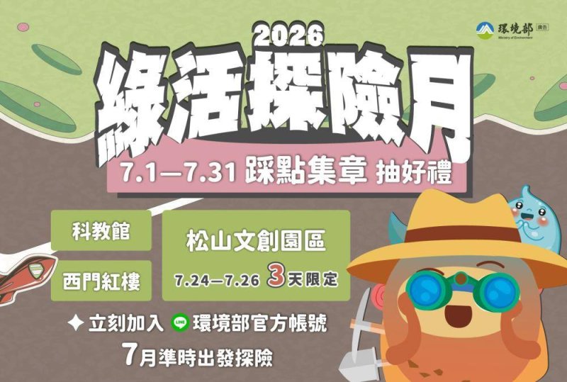 綠活探險7月開跑 踩點西門士林松菸抽iPad