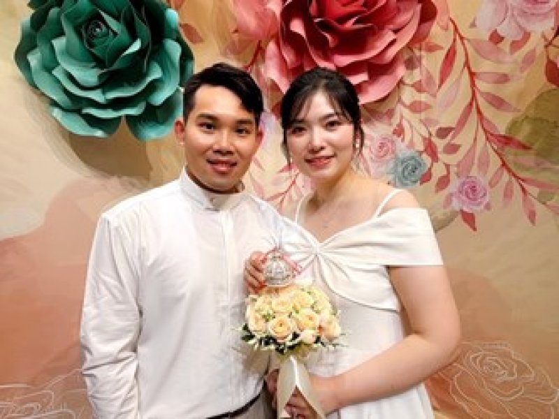 黃先生與陳小姐因信仰結緣，克服台港遠距，選在520前往北屯戶所登記結婚
