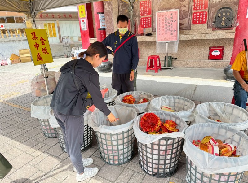市府攜手宮廟及民眾響應紙錢集中焚燒政策,降低空氣污染 市府攜手宮廟及民眾響應紙錢集中焚燒政策,降低空氣污染